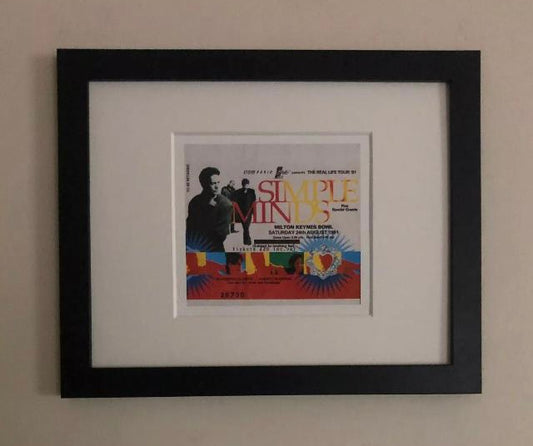 SIMPLE MINDS  - 1991 Milton Keynes Bowl framed ticket giclee print