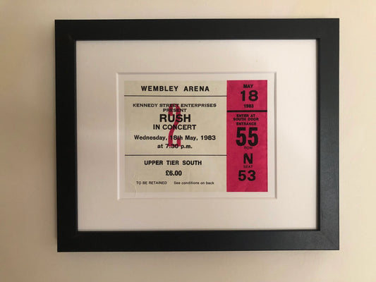 RUSH - 1983 Wembley Arena , London framed ticket giclee print