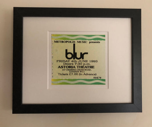 BLUR - 1993  Astoria Theatre, , London framed ticket giclee print