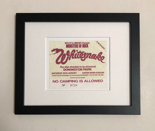 WHITESNAKE  - 20/8/1983 Monsters of Rock at Donington Park framed ticket giclee print
