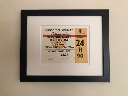 ELECTRIC LIGHT ORCHESTRA - 1978 Empire Pool , Wembley , London framed ticket giclee print