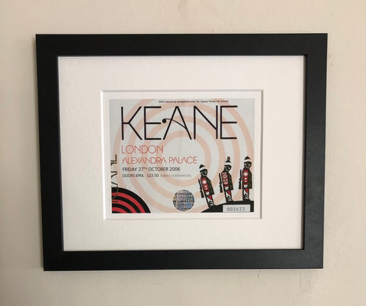 KEANE  - 2006 Alexandra Palace ,London framed ticket giclee print