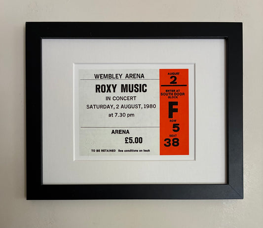 ROXY MUSIC - 1980 Wembley Arena , London framed ticket giclee print