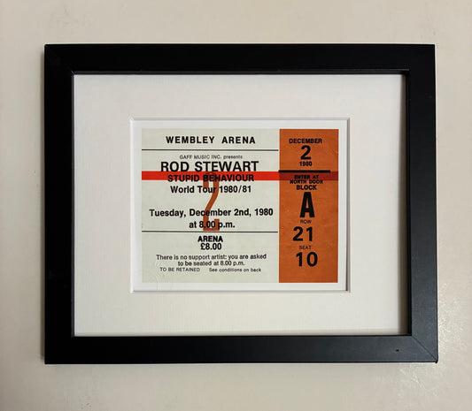 ROD STEWART - 1980 Wembley Arena , London framed ticket giclee print