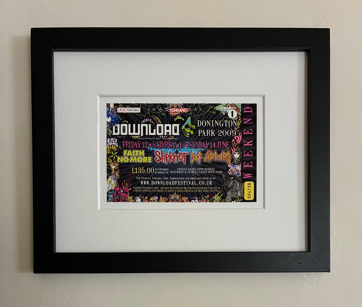 DOWNLOAD 2009 - 12th, 13th and 14th June weekend Donington Park framed ticket giclee print