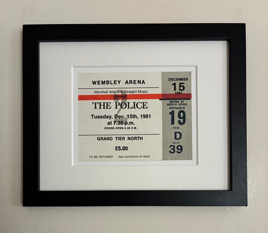 THE POLICE - 1981 Wembley Arena , London framed ticket giclee print