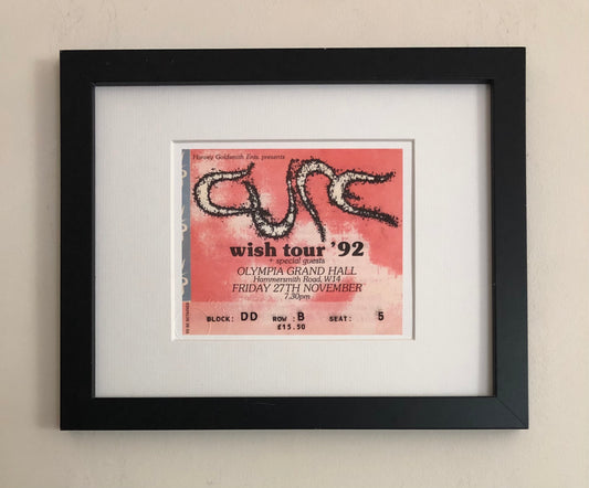 THE CURE - 1992 (Red) Olympia Grand Hall, London framed ticket giclee print