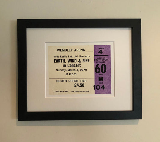 EARTH WIND and FIRE - 1979 Wembley Arena , London framed ticket giclee print
