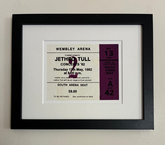 JETHRO TULL- 1982 Wembley Arena , London framed ticket giclee print