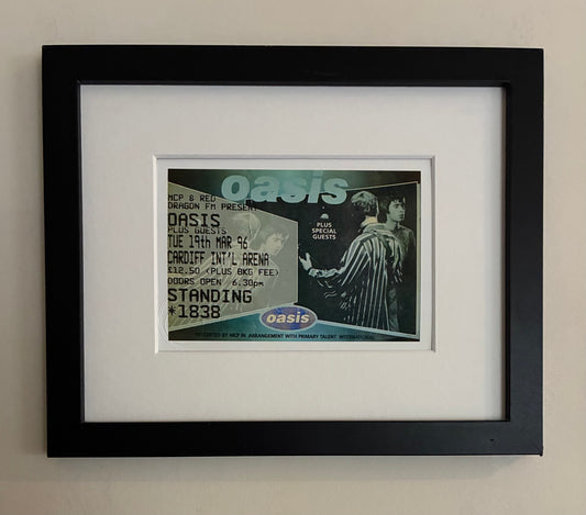 OASIS - 19/3/1996 Cardiff International Arena framed ticket giclee print