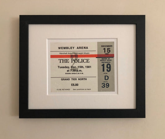 THE POLICE - 1981 Wembley Arena , London framed ticket giclee print