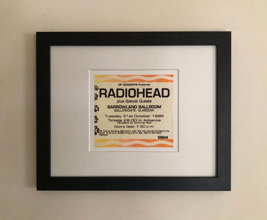 RADIOHEAD - 1995 Barrowland Ballroom, Glasgow  framed ticket giclee print