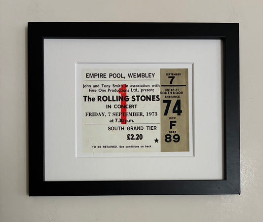 ROLLING STONES - 1973 Empire Pool , Wembley London framed ticket giclee print