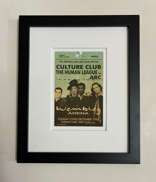CULTURE CLUB, THE HUMAN LEAGUE and ABC - 1998 Wembley Arena , London framed ticket giclee print