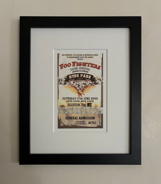 FOO FIGHTERS - 17/6/2006 Hyde Park , London framed ticket giclee print