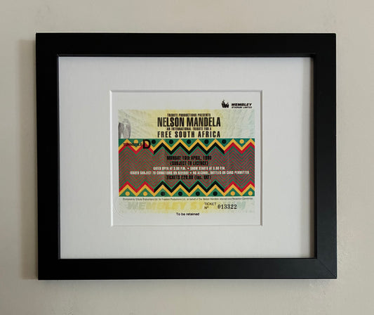 NELSON MANDELA TRIBUTE CONCERT- 16/4/1990 Wembley Stadium framed ticket giclee print