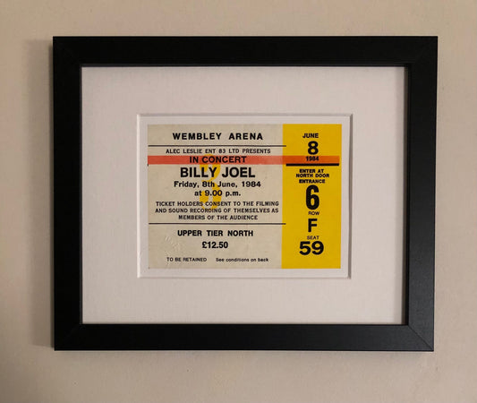 BILLY JOEL - 1984 Wembley Arena , London framed ticket giclee print