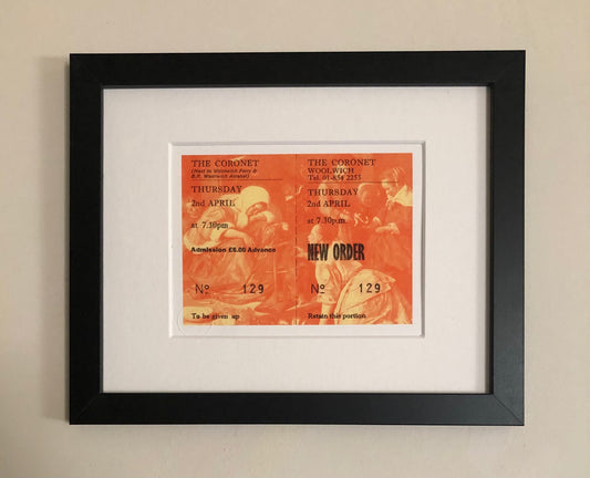NEW ORDER  - 1987 The Coronet, Woolwich framed ticket giclee print
