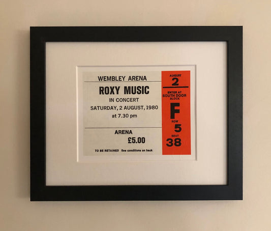 ROXY MUSIC - 1980 Wembley Arena , London framed ticket giclee print