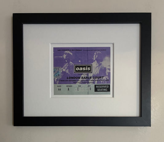 OASIS - 25/9/1997 London Earls Court framed ticket giclee print