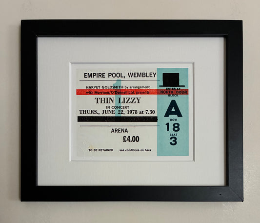THIN LIZZY - 1978 Empire Pool , Wembley London framed ticket giclee print