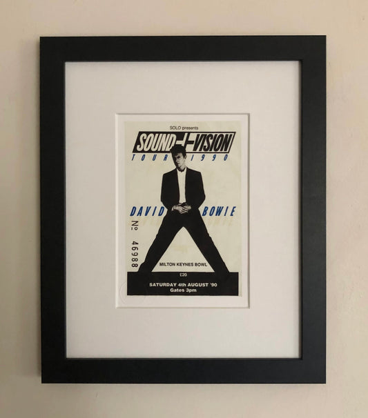 DAVID BOWIE - 1990 “Sound and Vision tour” Milton Keynes framed ticket giclee print