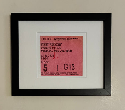 BLACK SABBATH - 1980 Hammersmith Odeon , London framed ticket giclee print