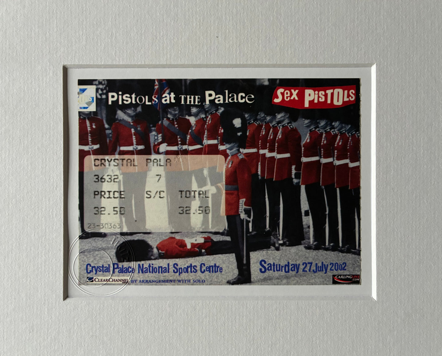 SEX PISTOLS - 2002 Crystal Palace National Sports Centre framed ticket giclee print