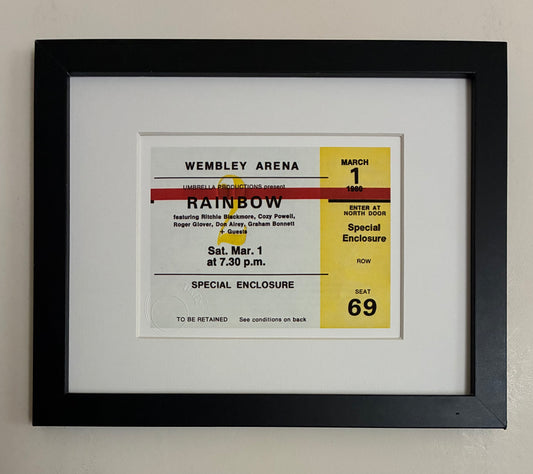 RAINBOW - 1980 Wembley Arena , London framed ticket giclee print