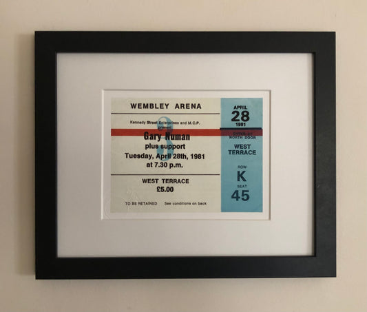 GARY NUMAN - 1981 Wembley Arena , London framed ticket giclee print