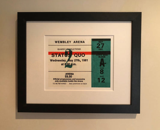 STATUS QUO - 1981 Wembley Arena , London framed ticket giclee print