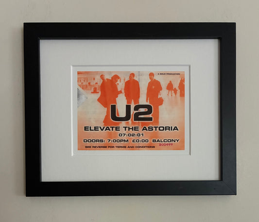 U2- 2001-“ Elevate the Astoria”, London framed ticket giclee print