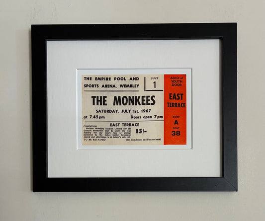 THE MONKEES - 1967 Empire Pool , Wembley London framed ticket giclee print
