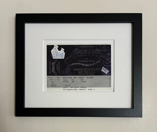 METALLICA - 1992 Wembley Arena , London framed ticket giclee print
