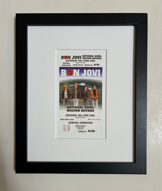 BON JOVI - 2006 National Bowl , Milton Keynes , London framed ticket giclee print
