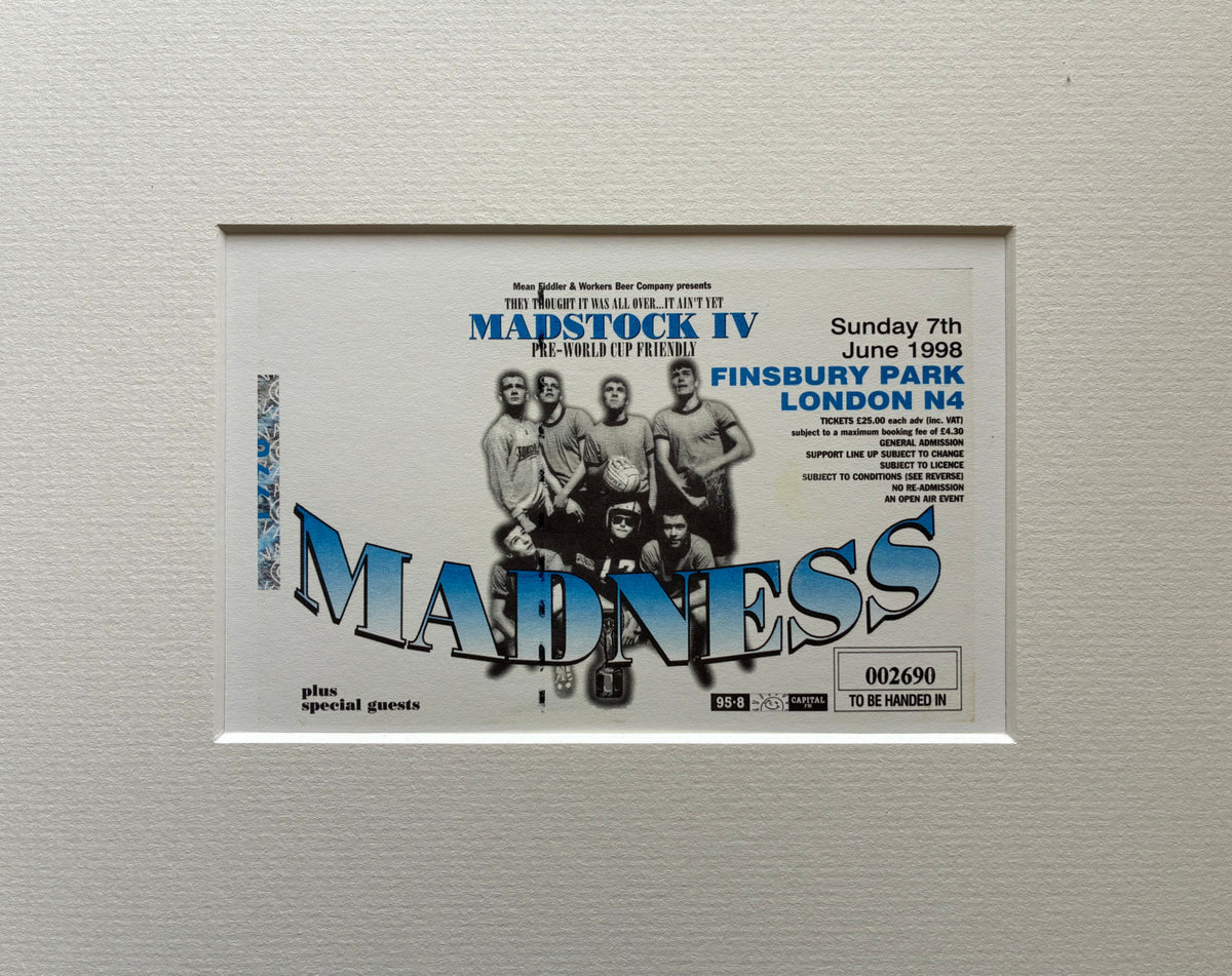 MADNESS - 1998 Finsbury Park, London framed ticket giclee print