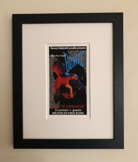 DAVID BOWIE - 1983 “ Let’s Dance “Milton Keynes Bowl framed ticket giclee print
