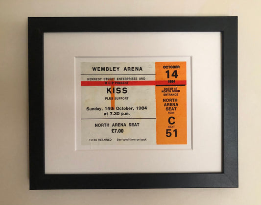KISS - 1984 Wembley Arena , London framed ticket giclee print