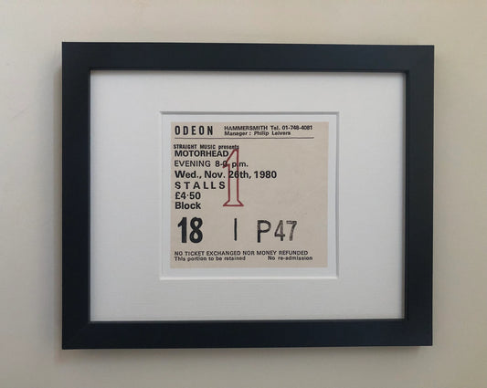 MOTÖRHEAD - 1980 Hammersmith Odeon , London framed ticket giclee print