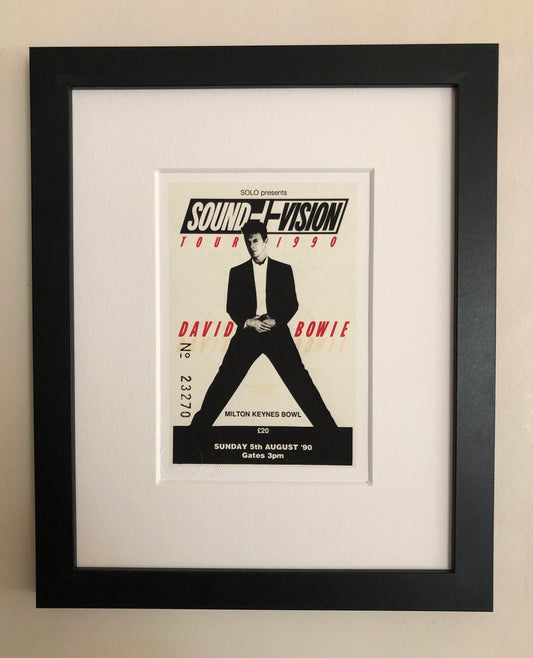 DAVID BOWIE - 1990 “Sound and Vision tour” Milton Keynes framed ticket giclee print