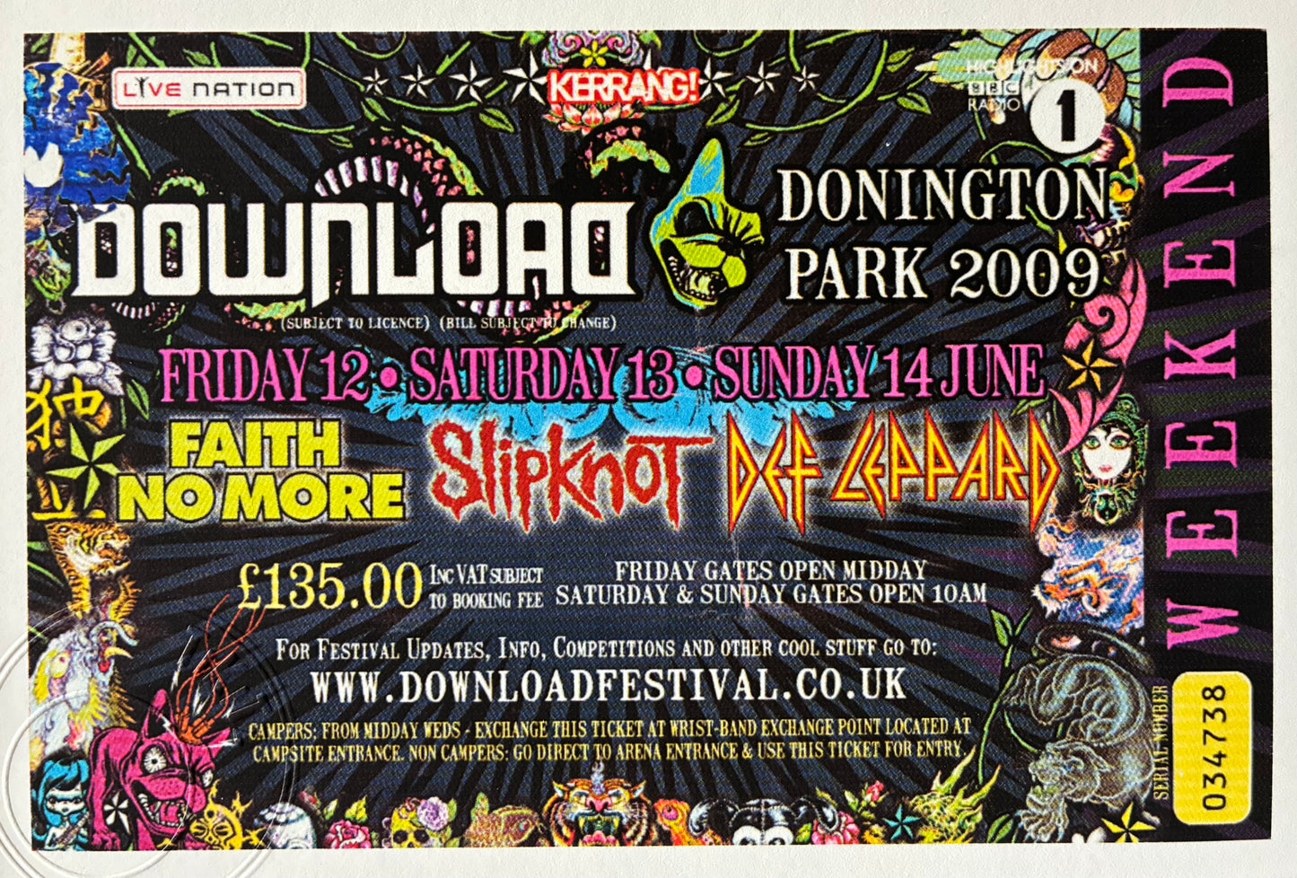 DOWNLOAD 2009 - 12th, 13th and 14th June weekend Donington Park framed ticket giclee print