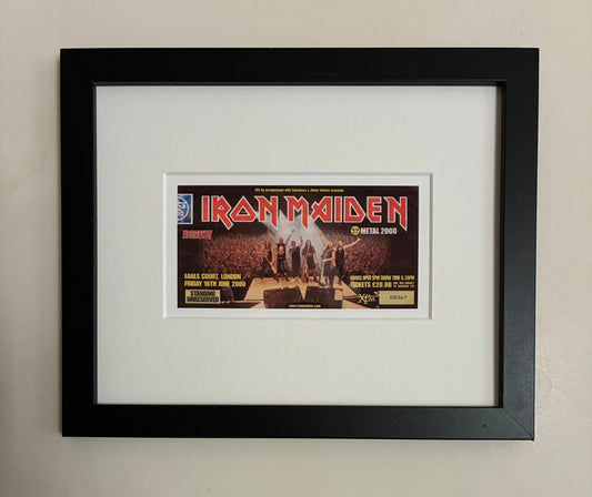 IRON MAIDEN - 2000 Earls Court , London framed ticket giclee print