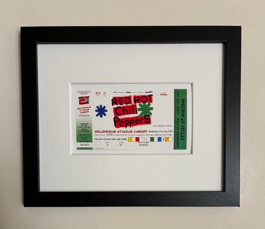 RED HOT CHILI PEPPERS - 2004 Millennium Stadium, Cardiff framed ticket giclee print