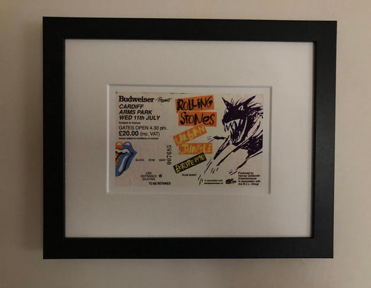 ROLLING STONES - 1990 Cardiff Arms Park framed ticket giclee print