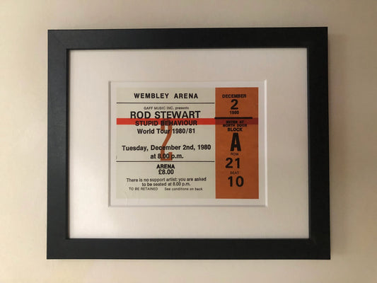 ROD STEWART - 1980 Wembley Arena , London framed ticket giclee print