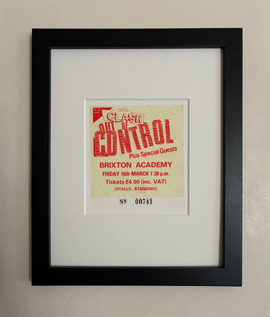 THE CLASH - 1984 Brixton Academy London framed ticket giclee print