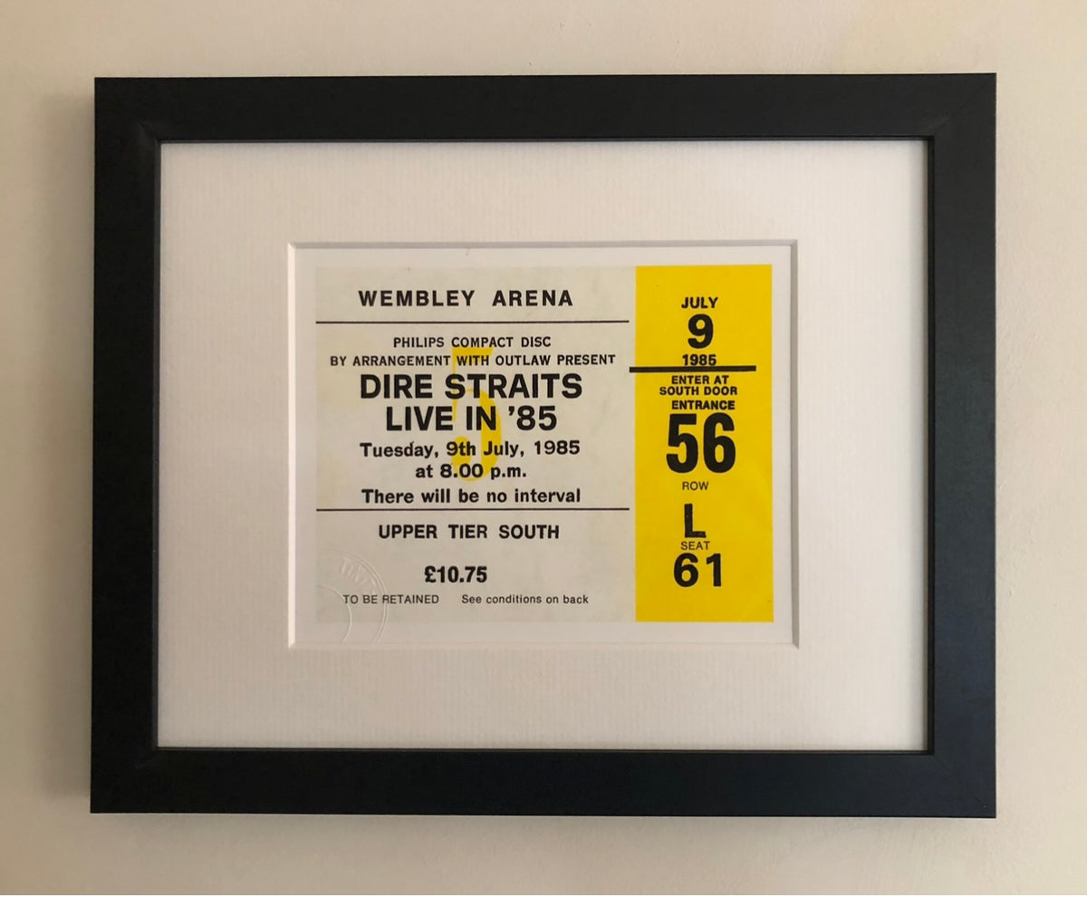 DIRE STRAITS - 1985 Wembley Arena , London framed ticket giclee print