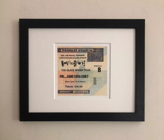 DAVID BOWIE- 1987 “Wembley Stadium , London framed ticket giclee print
